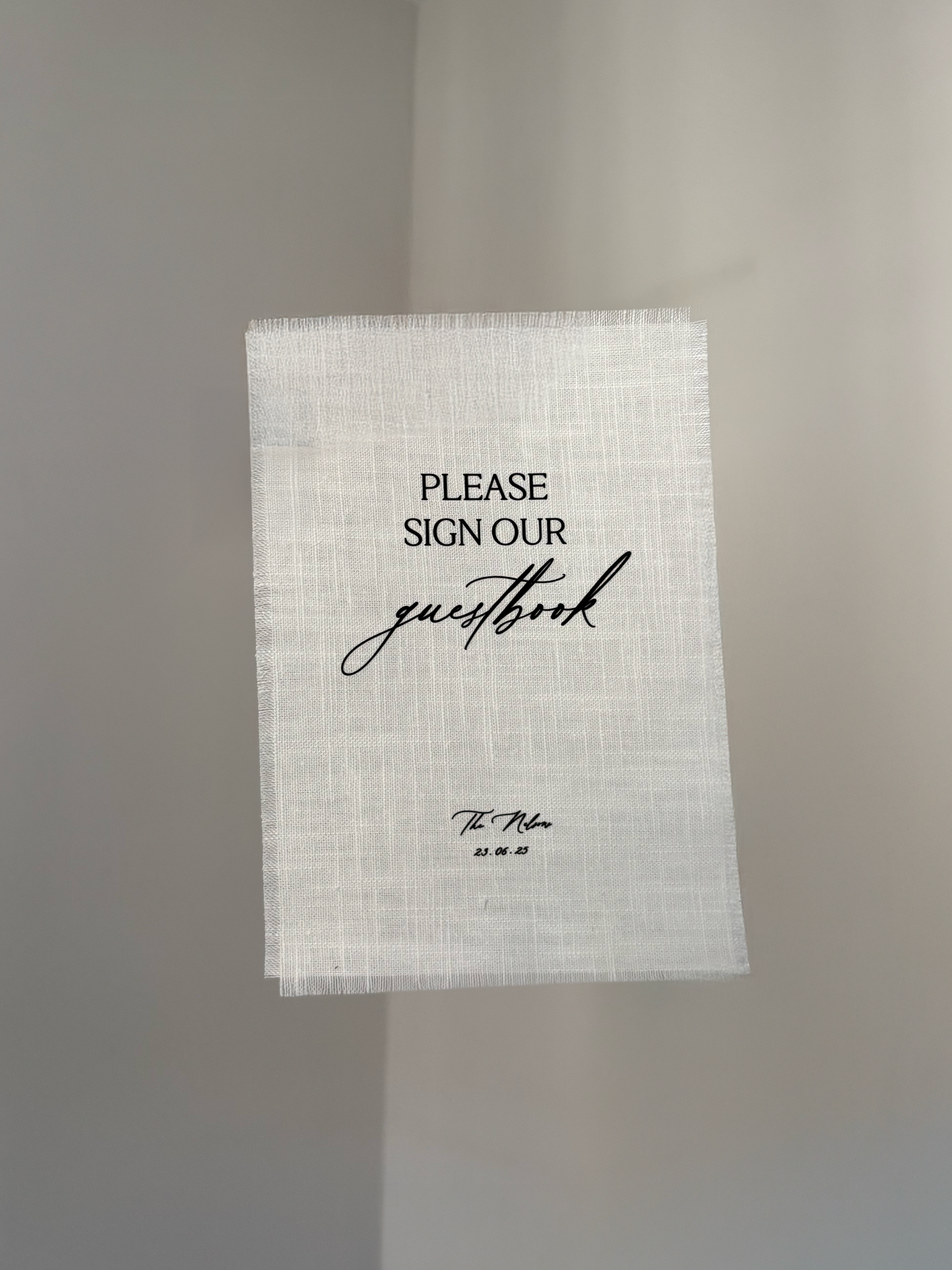 June | Linen Guestbook Sign
