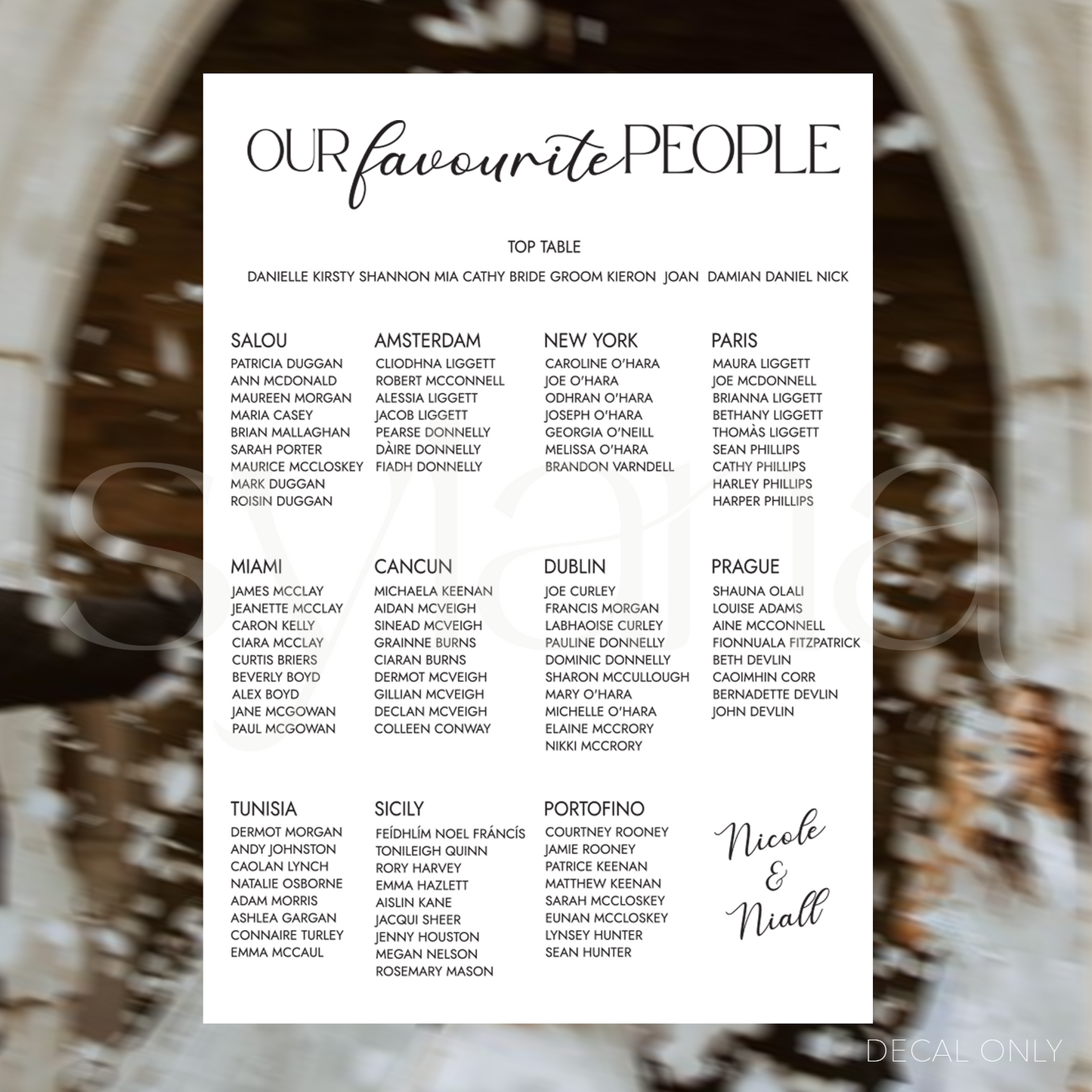 Table Plan Decal Vol 1 | DIY Bride