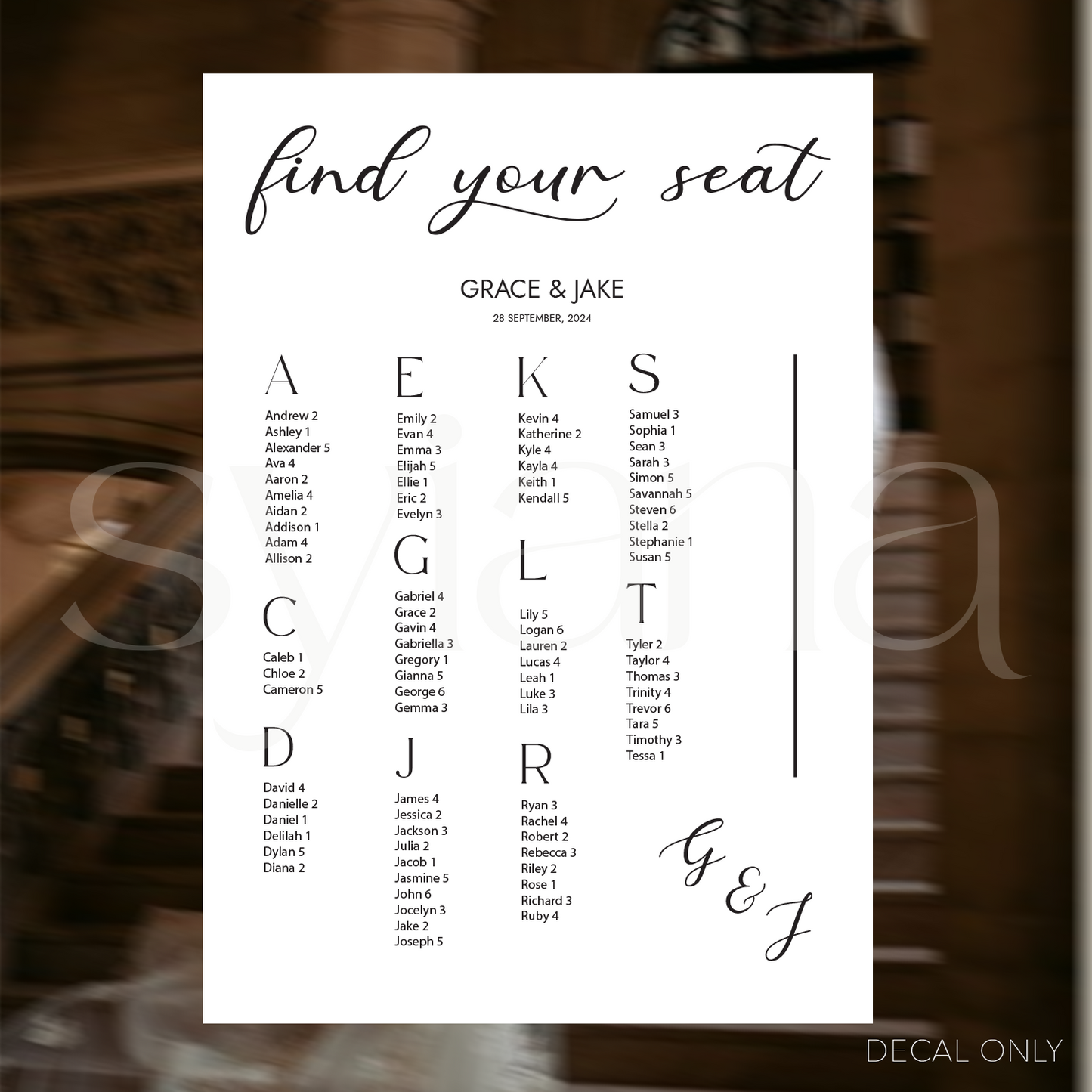 Table Plan Decal Vol 7 | DIY Bride