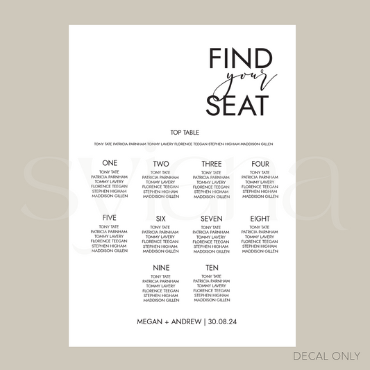 Table Plan Decal Vol 6 | DIY Bride