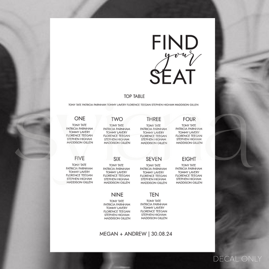 Table Plan Decal Vol 6 | DIY Bride