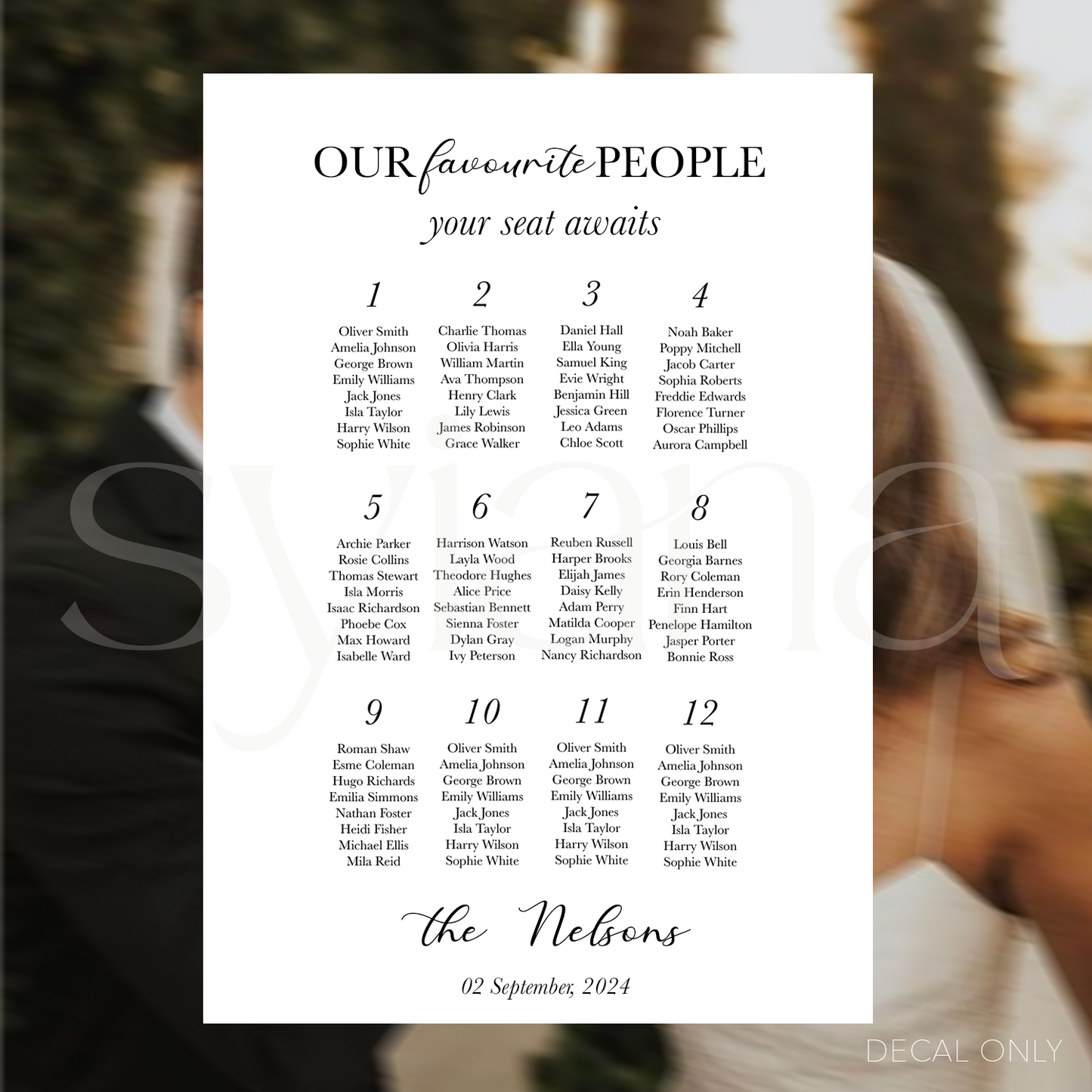 Table Plan Decal Vol 4 | DIY Bride