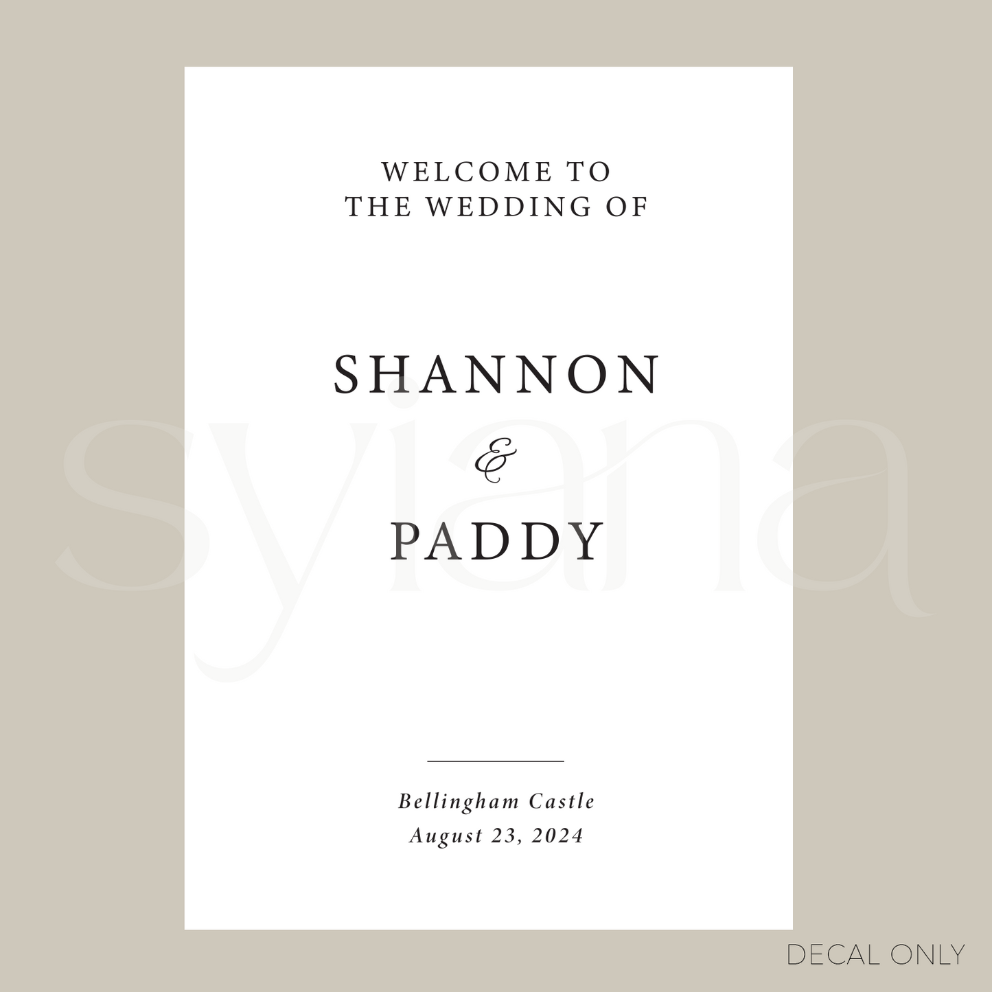 Welcome Sign Decal Sticker Vol 6 | DIY Bride