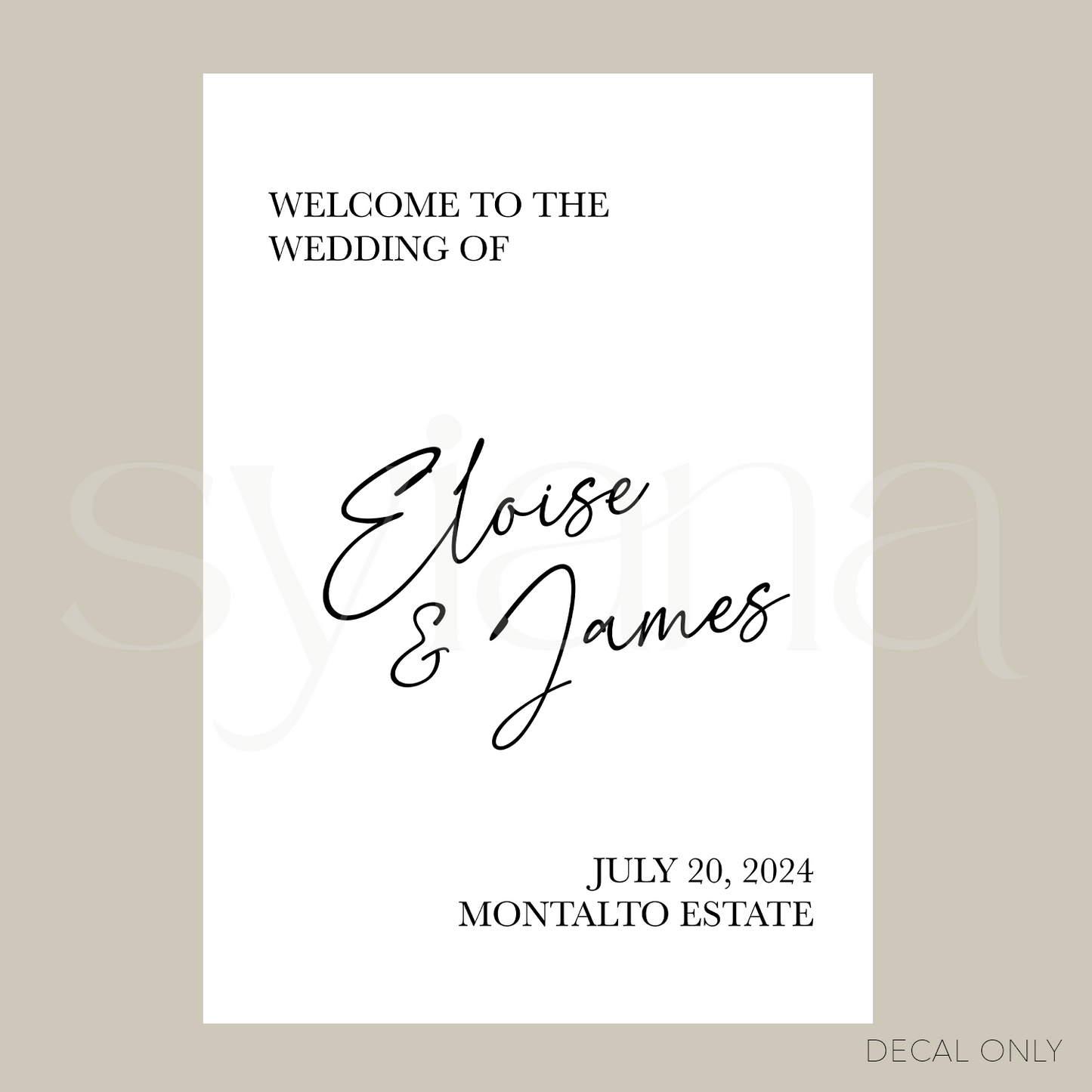 Welcome Sign Decal Sticker Vol 7 | DIY Bride