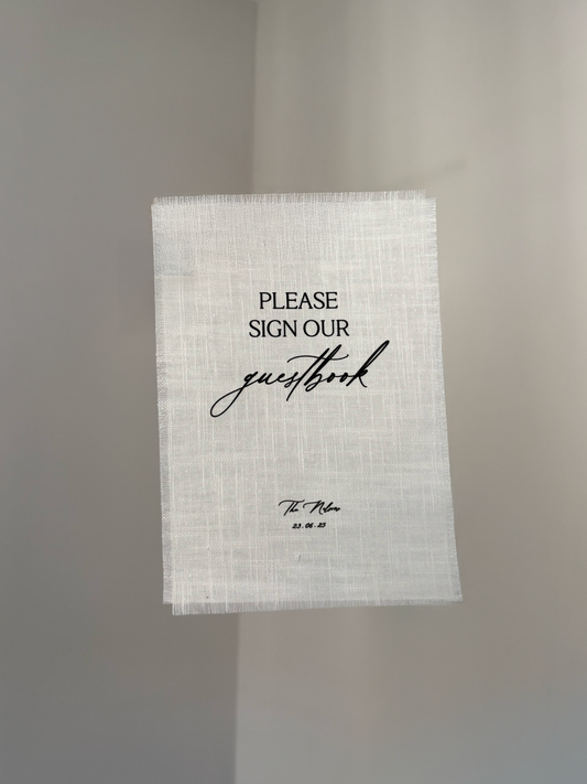 June | Linen Guestbook Sign