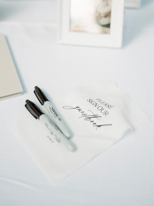 June | Linen Guestbook Sign