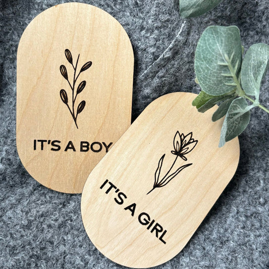 Gender Announcement Wooden Sign