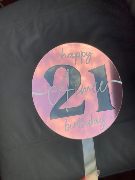 Metallic Personalised Cake Topper