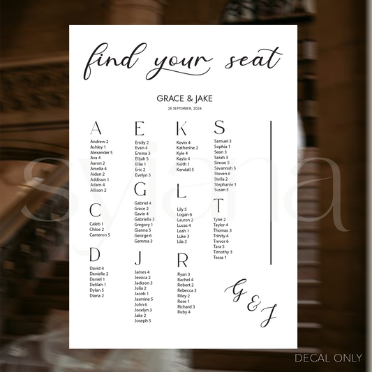 Table Plan Decal Vol 7 | DIY Bride