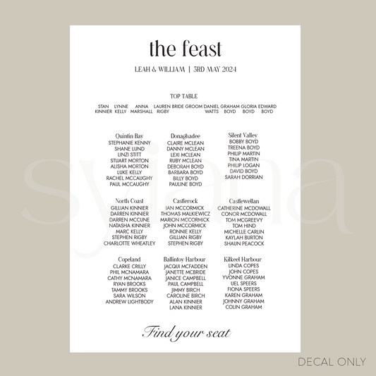 Table Plan Decal Vol 3 | DIY Bride
