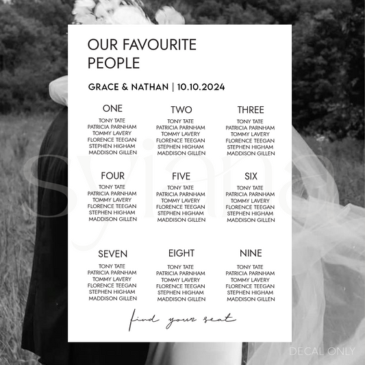 Table Plan Decal Vol 5 | DIY Bride