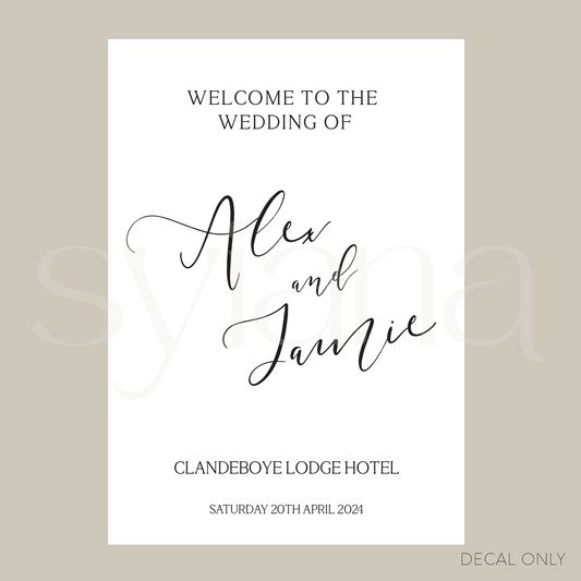 Welcome Sign Decal Sticker Vol 4 | DIY Bride