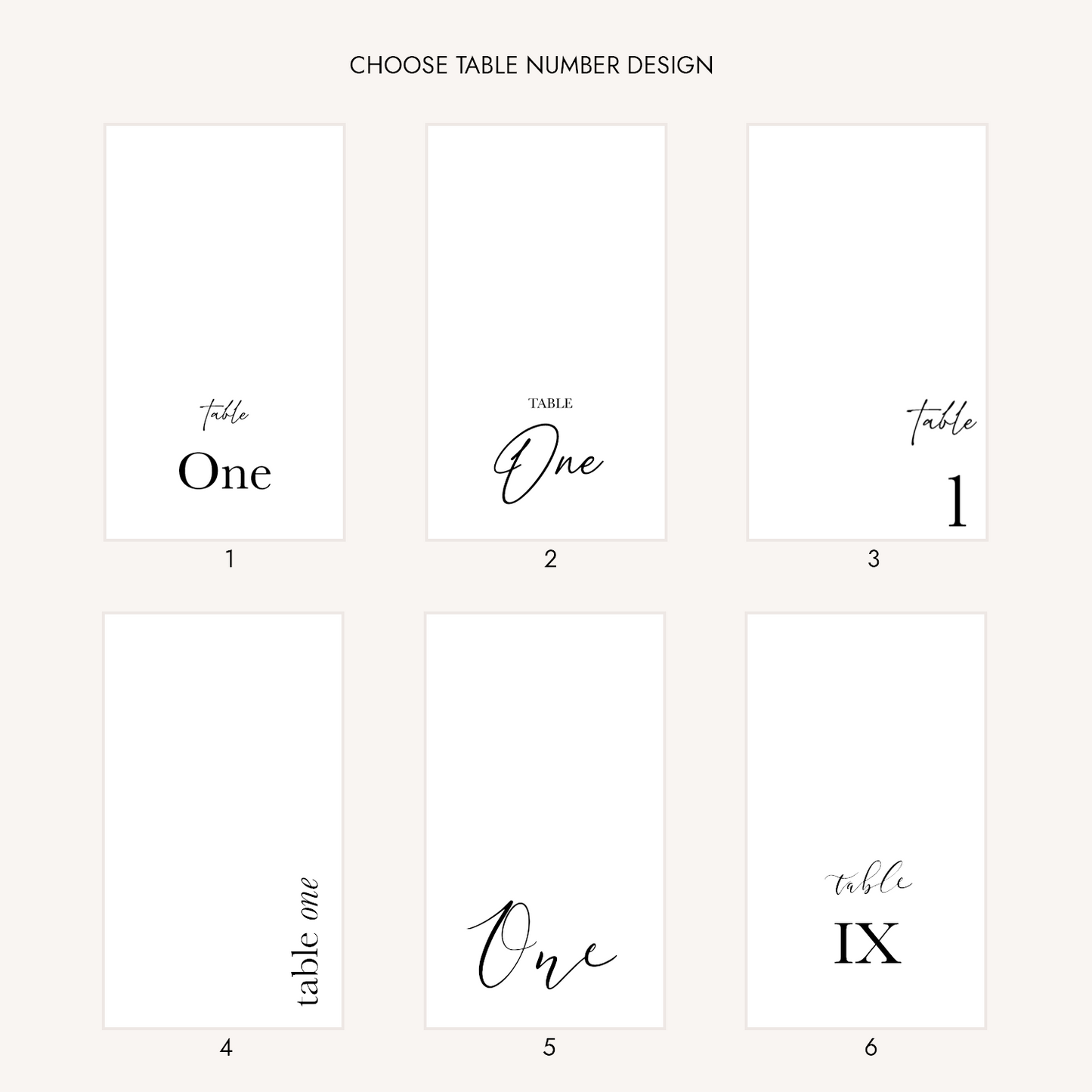 Linen | Table Numbers